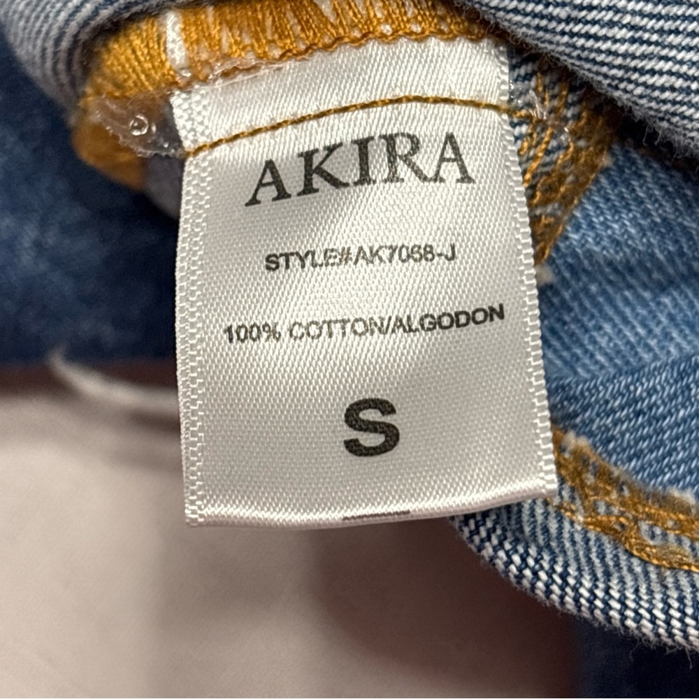 Akira Patchwork Cropped Denim Jacket - Mixed Blue… - image 5